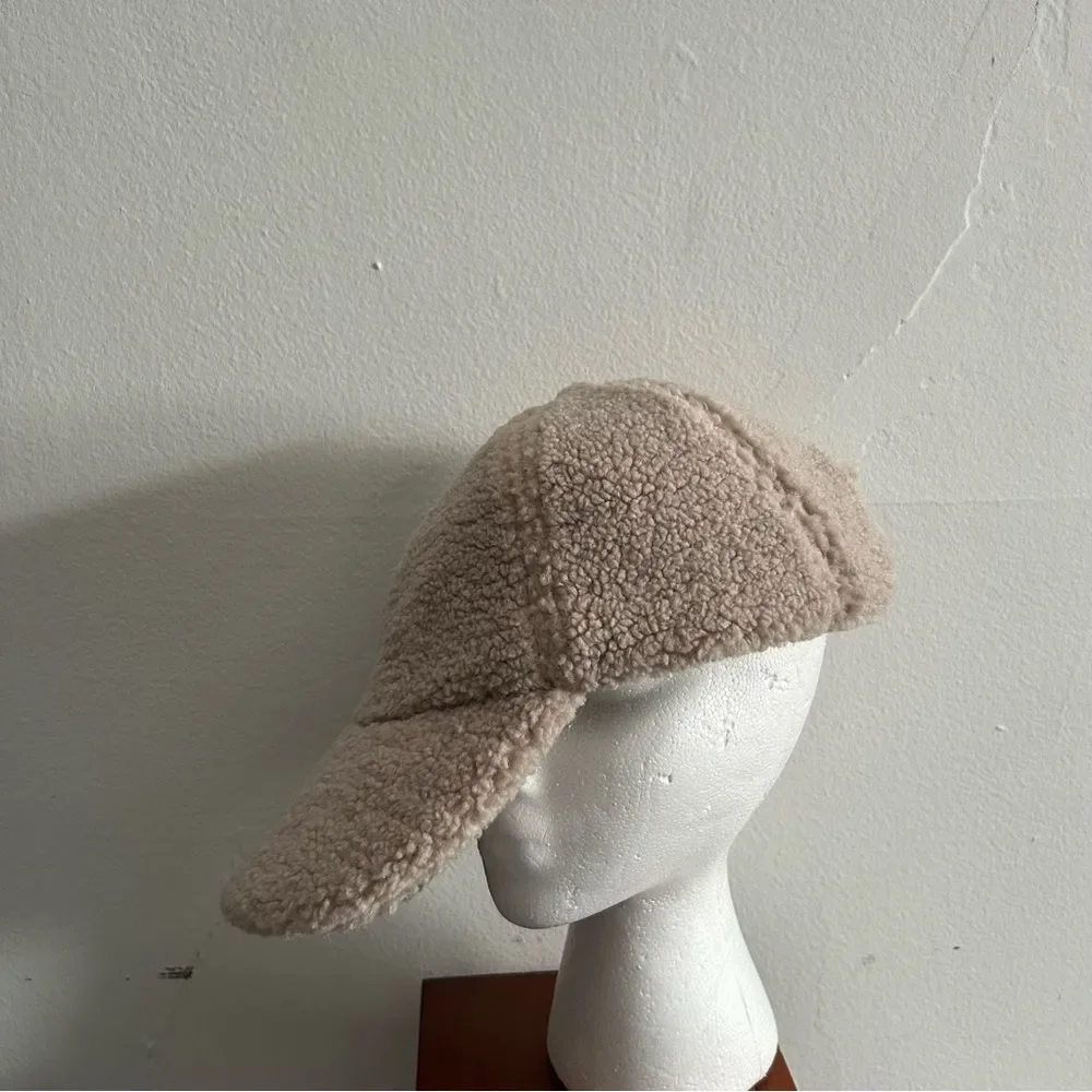 BCBGeneration Sherpa Teddy Faux Fur Baseball Cap Hat One Size